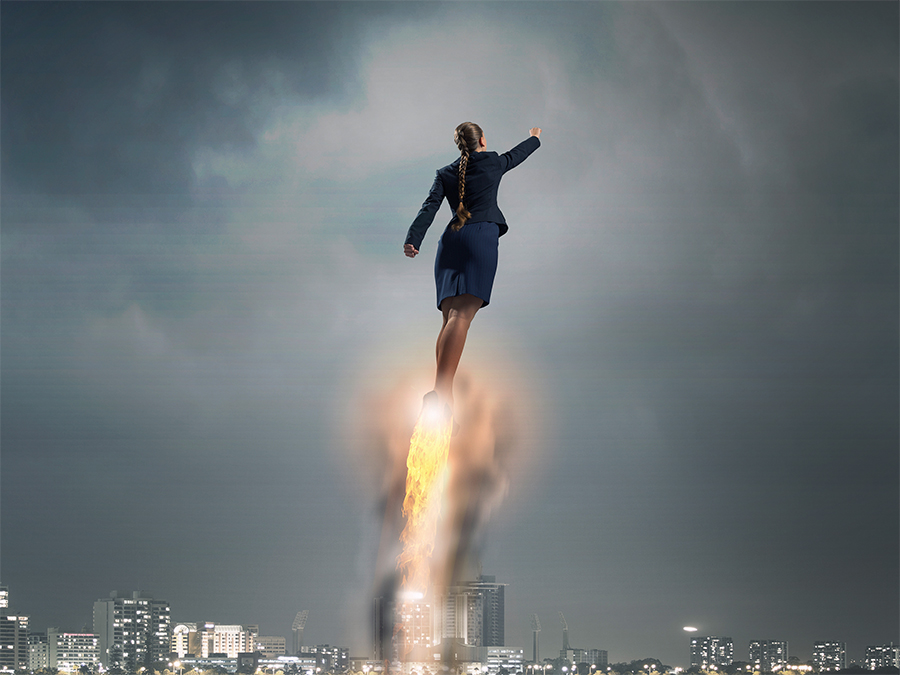 business-woman-flying-in-the-sky