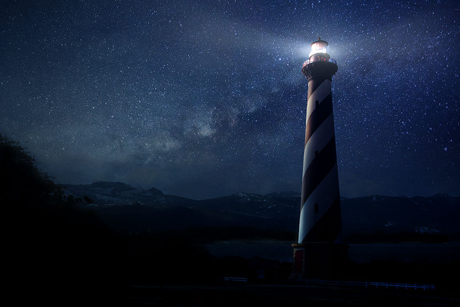 light-house-and-night-sky